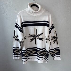 Vintage Southpole 90’s Turtleneck Sweater with Geometric Pattern Sz large